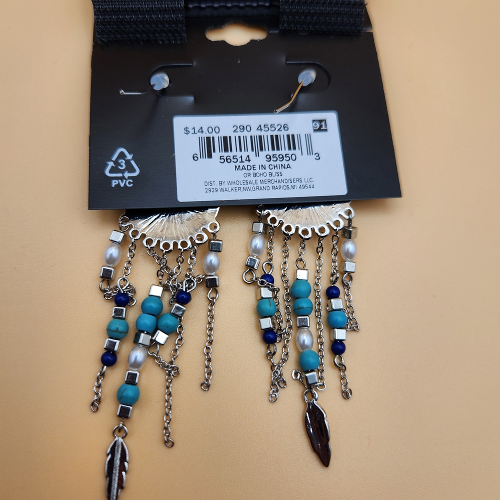 Ophelia Roe Silver and Turquoise Beaded Earrings